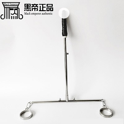 体位道具-香港黑帝-T型 不锈钢 情趣足铐 弹簧开插器
